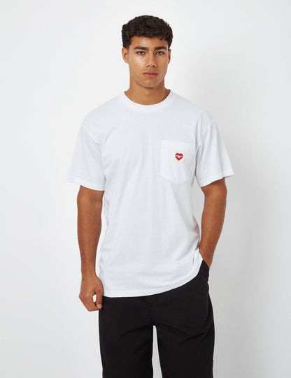 Pocket Heart T-Shirt (locker geschnitten) - Weiß