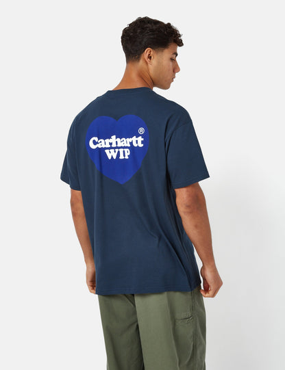 Doppelherz T-Shirt (Bio) - Blau