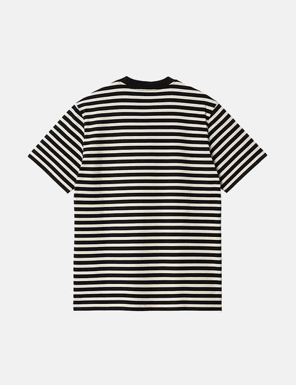 Seidler Pocket T-Shirt (Seidler Stripe) – Salt Grey/Black