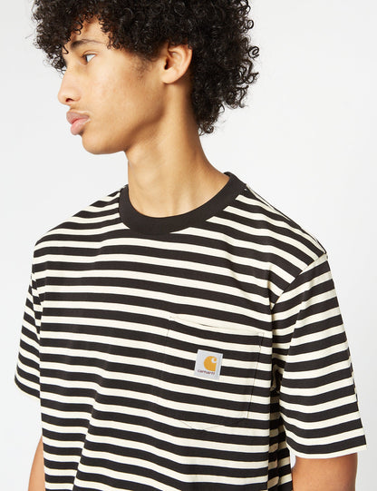 Seidler Pocket T-Shirt (Seidler Stripe) – Salt Grey/Black