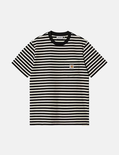 Seidler Pocket T-Shirt (Seidler Stripe) – Salt Grey/Black