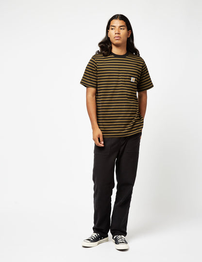 Seidler Pocket T-Shirt (Seidler Stripe) – Highland Green/Black