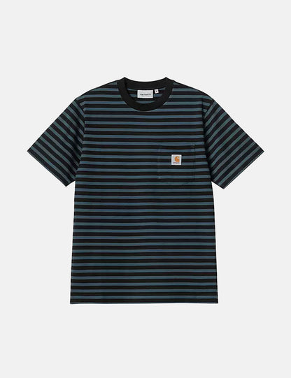 Seidler Pocket T-Shirt (Seidler Streifen) – Squid Dunkelblau/Schwarz