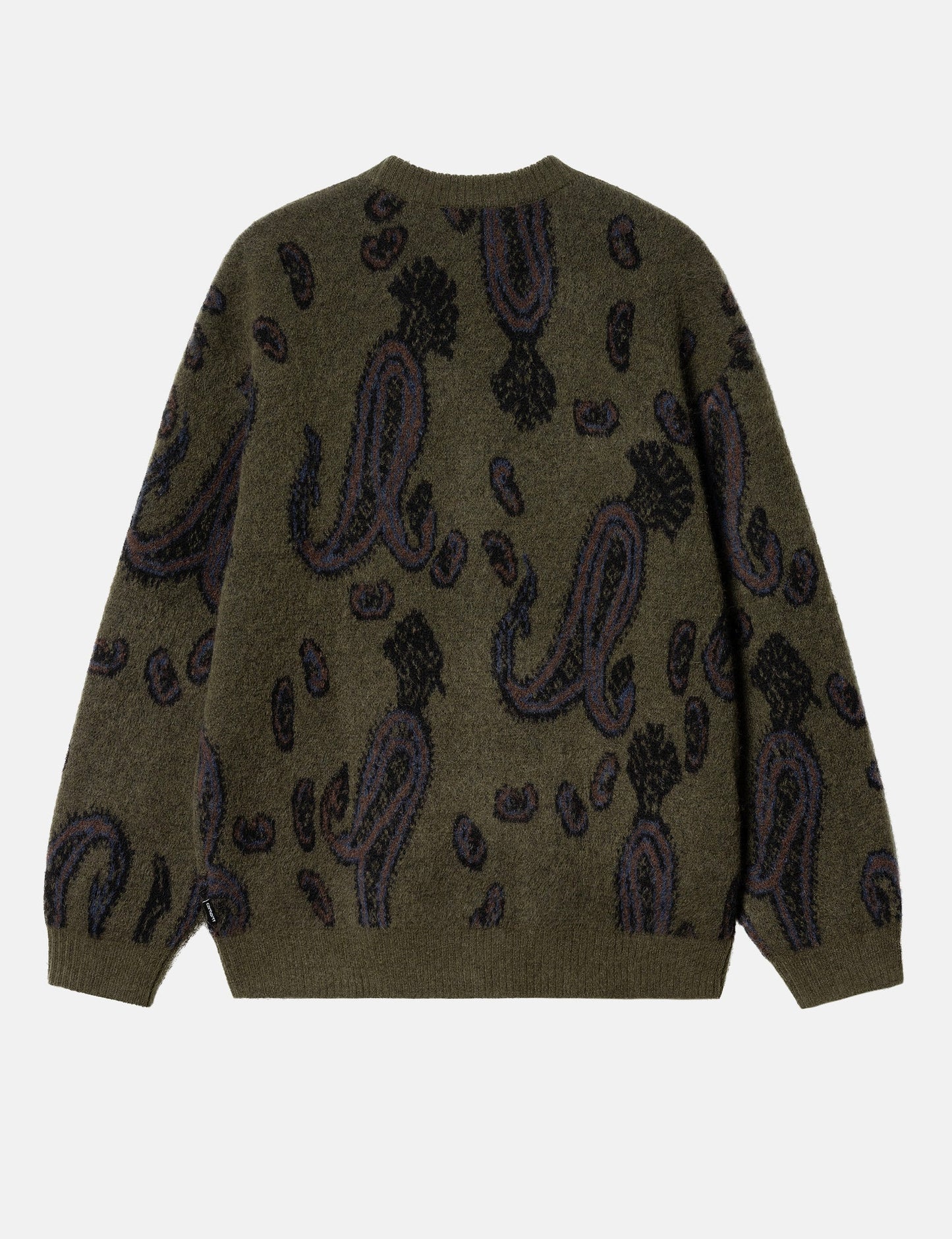 Strickjacke Medford (Paisley-Jacquard) – Pflanzengrün