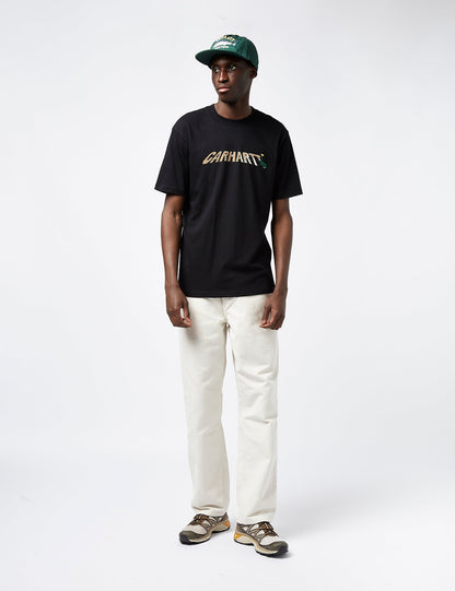 Dandelion Script T-Shirt (regulär geschnitten) – Schwarz