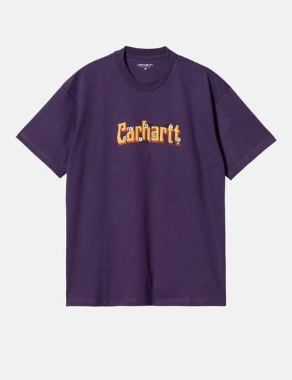 Spin Script T-Shirt (Loose) – Cassis Purple