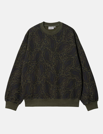 Paisley-Sweatshirt (Paisleymuster) – Pflanzengrün