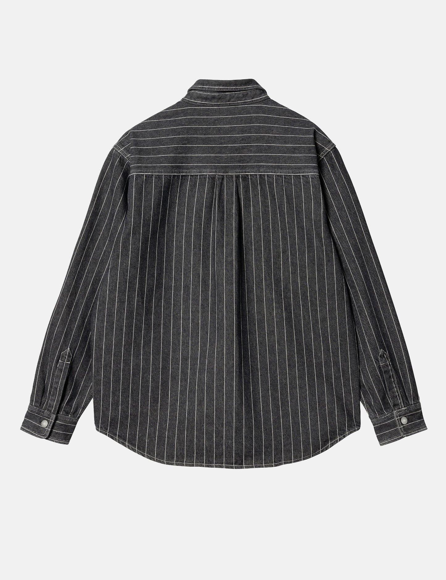 Orlean Streifen-Overshirt (100 % Baumwollpopeline) – Schwarz