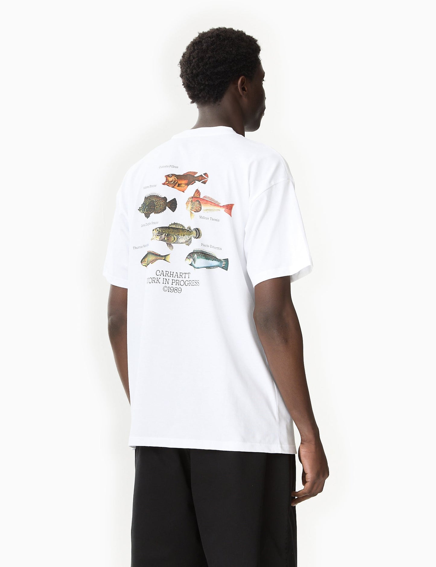 Fisch-T-Shirt (locker sitzend) - Weiß