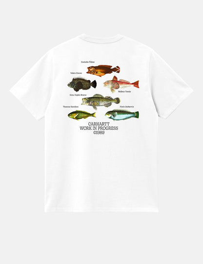 Fisch-T-Shirt (locker sitzend) - Weiß