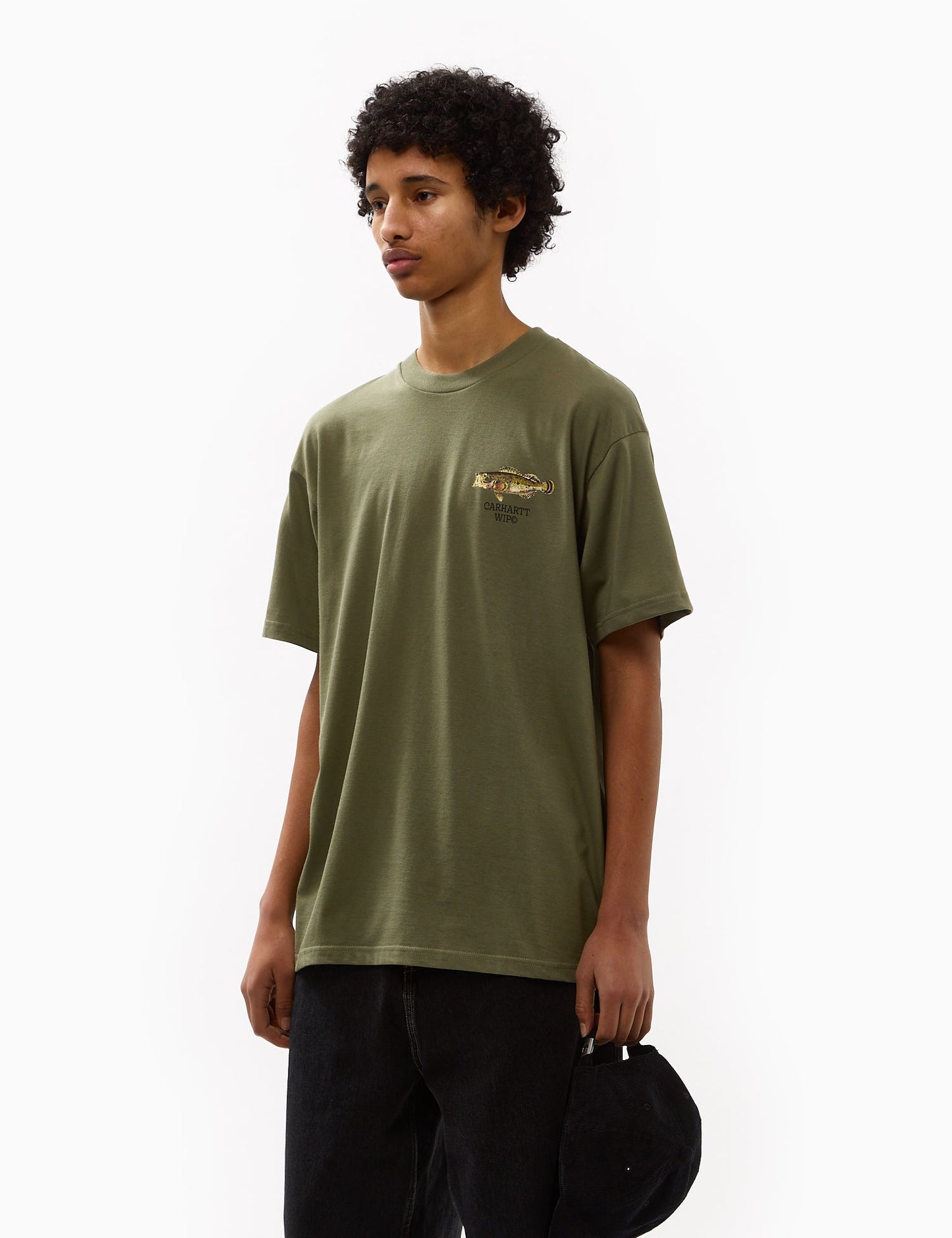 Fisch-T-Shirt (locker sitzend) – Dollargrün