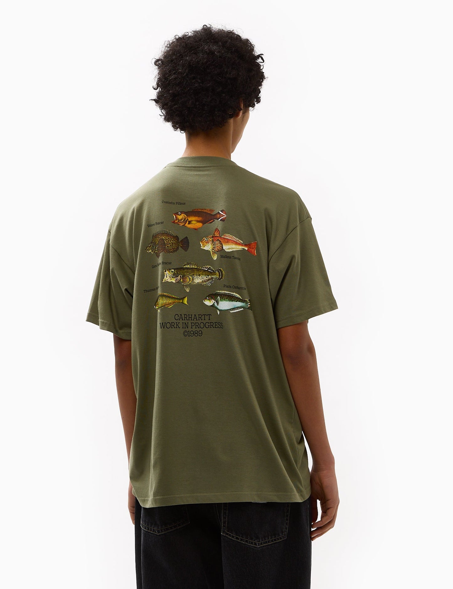 Fisch-T-Shirt (locker sitzend) – Dollargrün