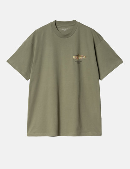 Fisch-T-Shirt (locker sitzend) – Dollargrün