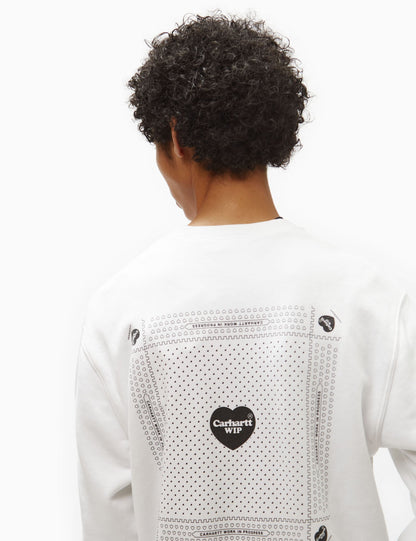 Sweatshirt mit Herz-Bandana (locker geschnitten) – Weiß