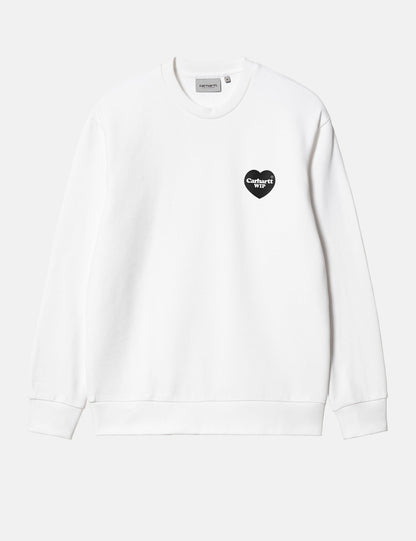 Sweatshirt mit Herz-Bandana (locker geschnitten) – Weiß