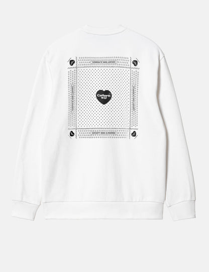 Sweatshirt mit Herz-Bandana (locker geschnitten) – Weiß
