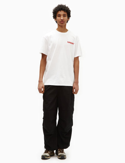 Fast-Food-T-Shirt (locker) – Weiß/Rot