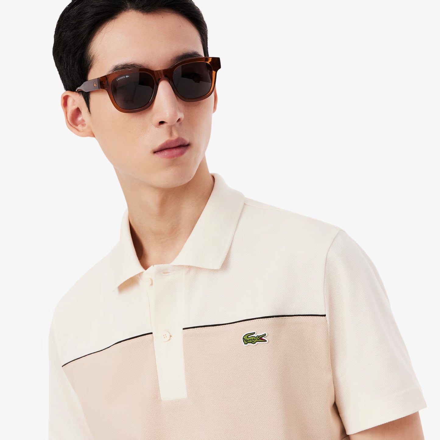 Regular Fit Poloshirt aus Piqué mit Farbblockdesign
