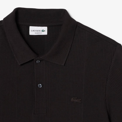 Regular Fit Ribbed Knit Polo Shirt