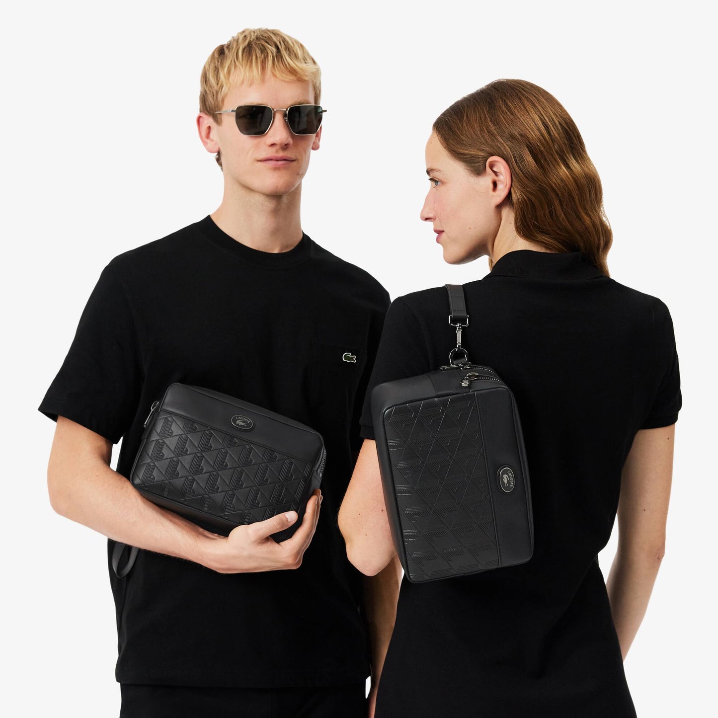 Monogramm-Lederclutch