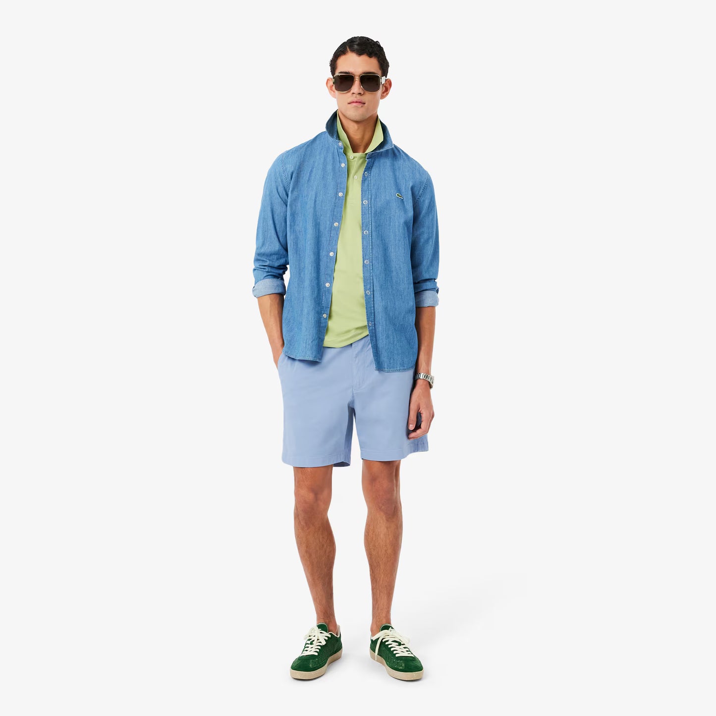 Regular Fit Stretch-Baumwoll-Shorts