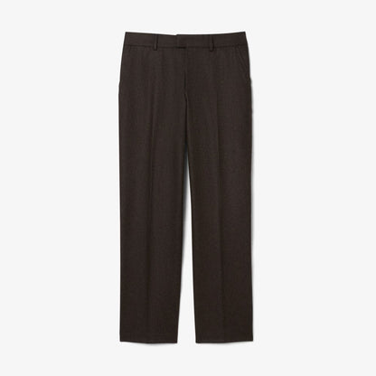 Gerade geschnittene Wollhose mit Chevron-Muster