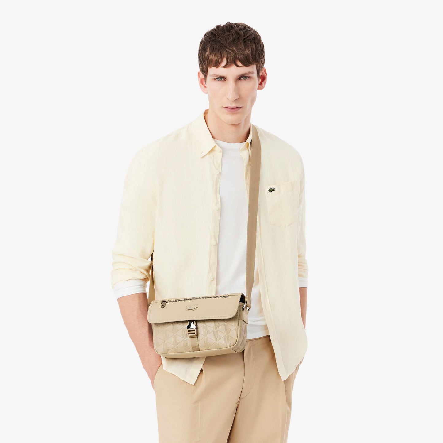 Kleine Monogramm-Lederklappen-Satchel