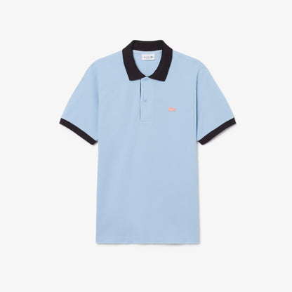 Klassisches Polohemd mit kontrastierendem Rippbündchen