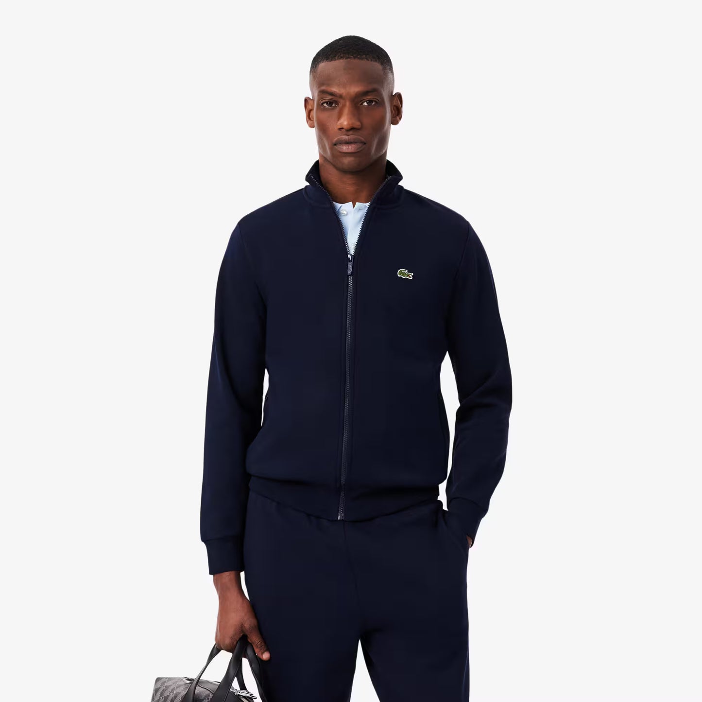 Zip-Up High Neck Fleece Sweatshirt