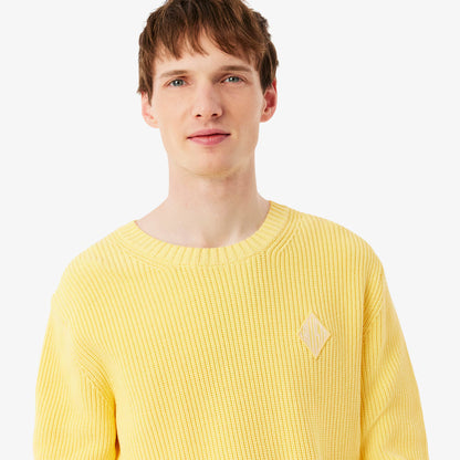 Pullover mit Perlen und Rippstrick-Applikation