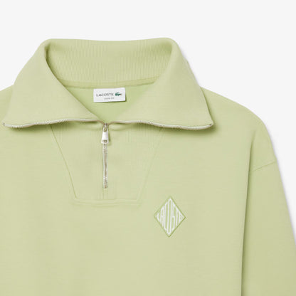 Sweatshirt aus Pikee mit Reißverschluss am Hals und lockerer Passform