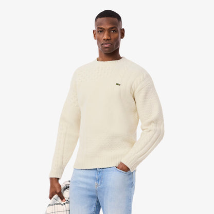 Pullover aus Wolle mit Patchwork-Effekt im Relaxed Fit