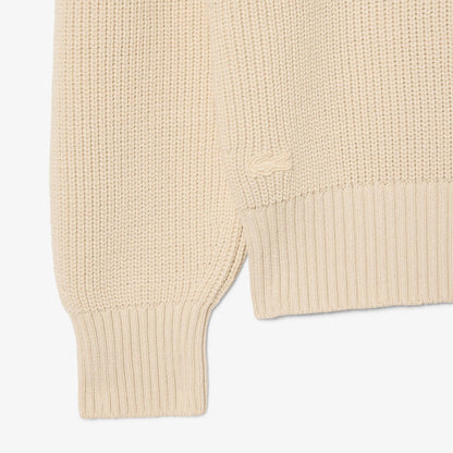 Pullover mit Polokragen, Perlen-Akzent und Abzeichen