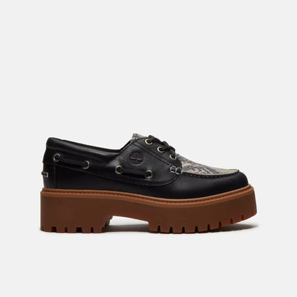Stone Street Boat Shoe Snake Pattern Suede