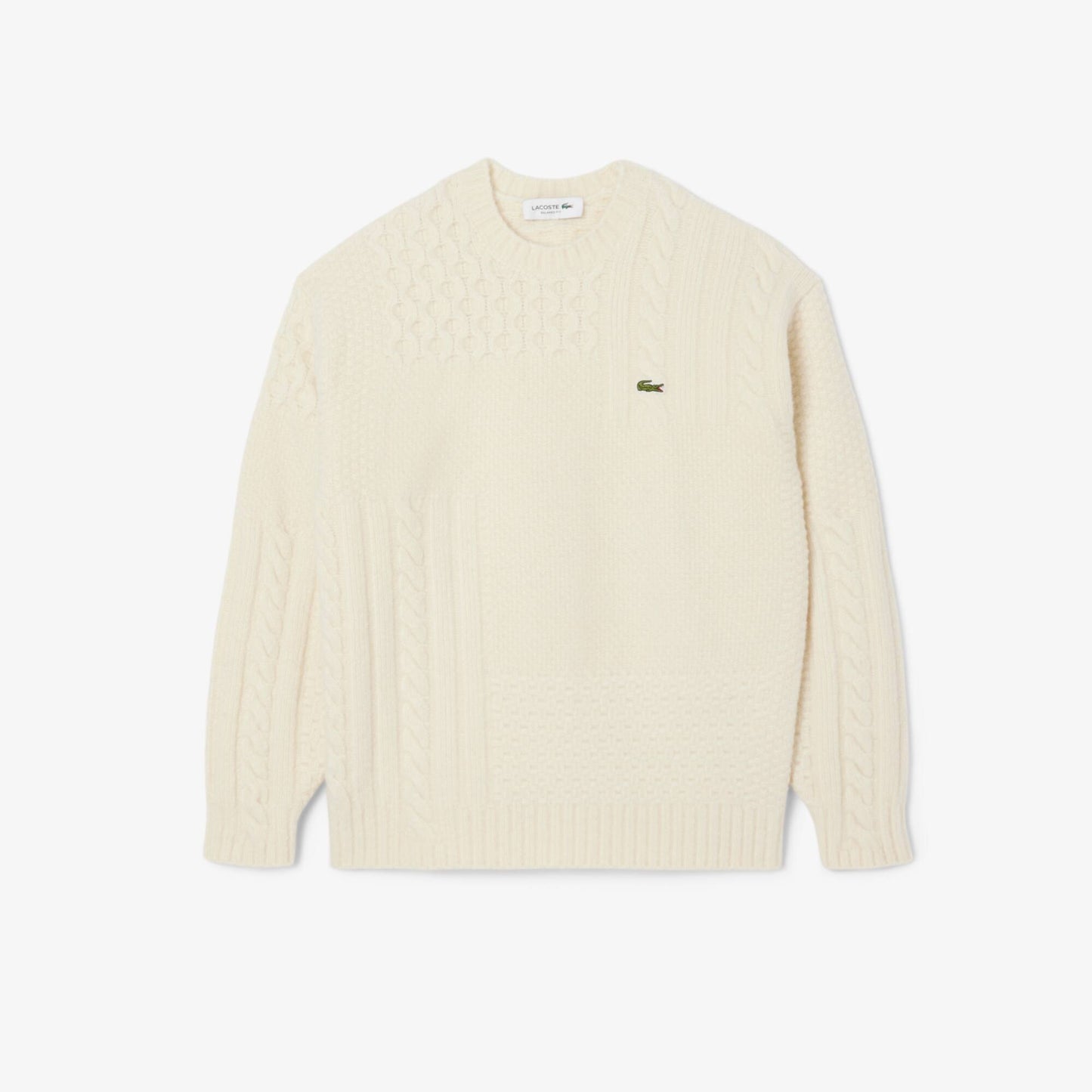 Pullover aus Wolle mit Patchwork-Effekt im Relaxed Fit