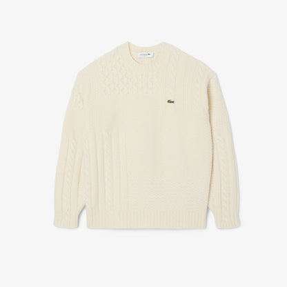 Pullover aus Wolle mit Patchwork-Effekt im Relaxed Fit