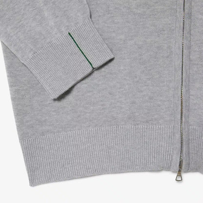 Baumwollpullover mit hohem Reißverschlusskragen