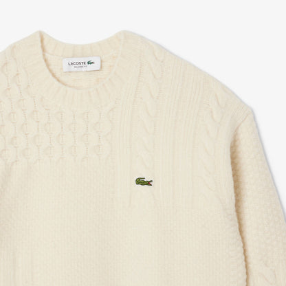 Pullover aus Wolle mit Patchwork-Effekt im Relaxed Fit