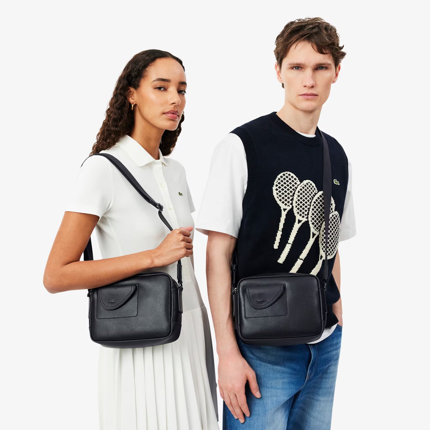 Club Lacoste Henkeltasche aus genarbtem Leder