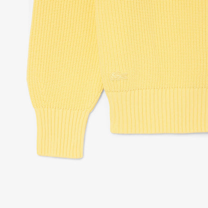 Pullover mit Perlen und Rippstrick-Applikation