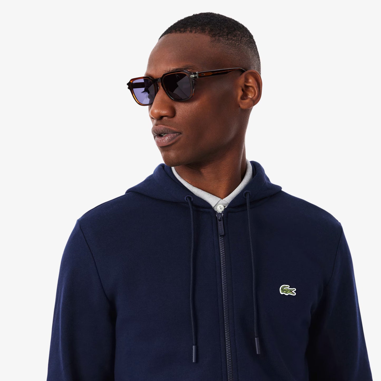 Fleece-Kapuzenjacke mit Reißverschluss