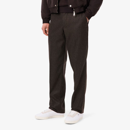 Gerade geschnittene Wollhose mit Chevron-Muster