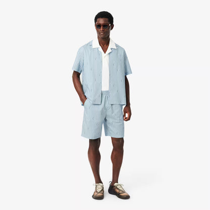 Shorts aus Baumwolle mit Krokoprint-Streifen