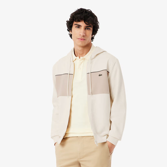Colour-Block Zipped Hoodie
