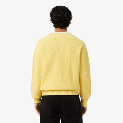 Gerippte Strickjacke aus Baumwolle mit lässiger Passform