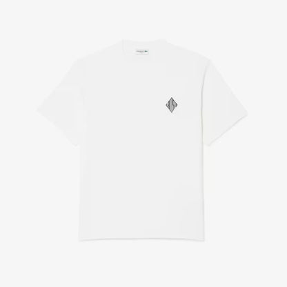 Klassisch geschnittenes T-Shirt mit großem Abzeichen-Akzent