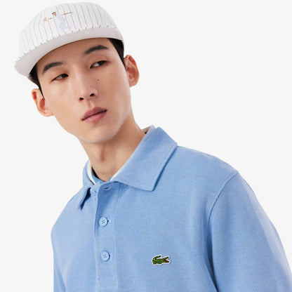 Geripptes Baumwoll-Polo-Sweatshirt