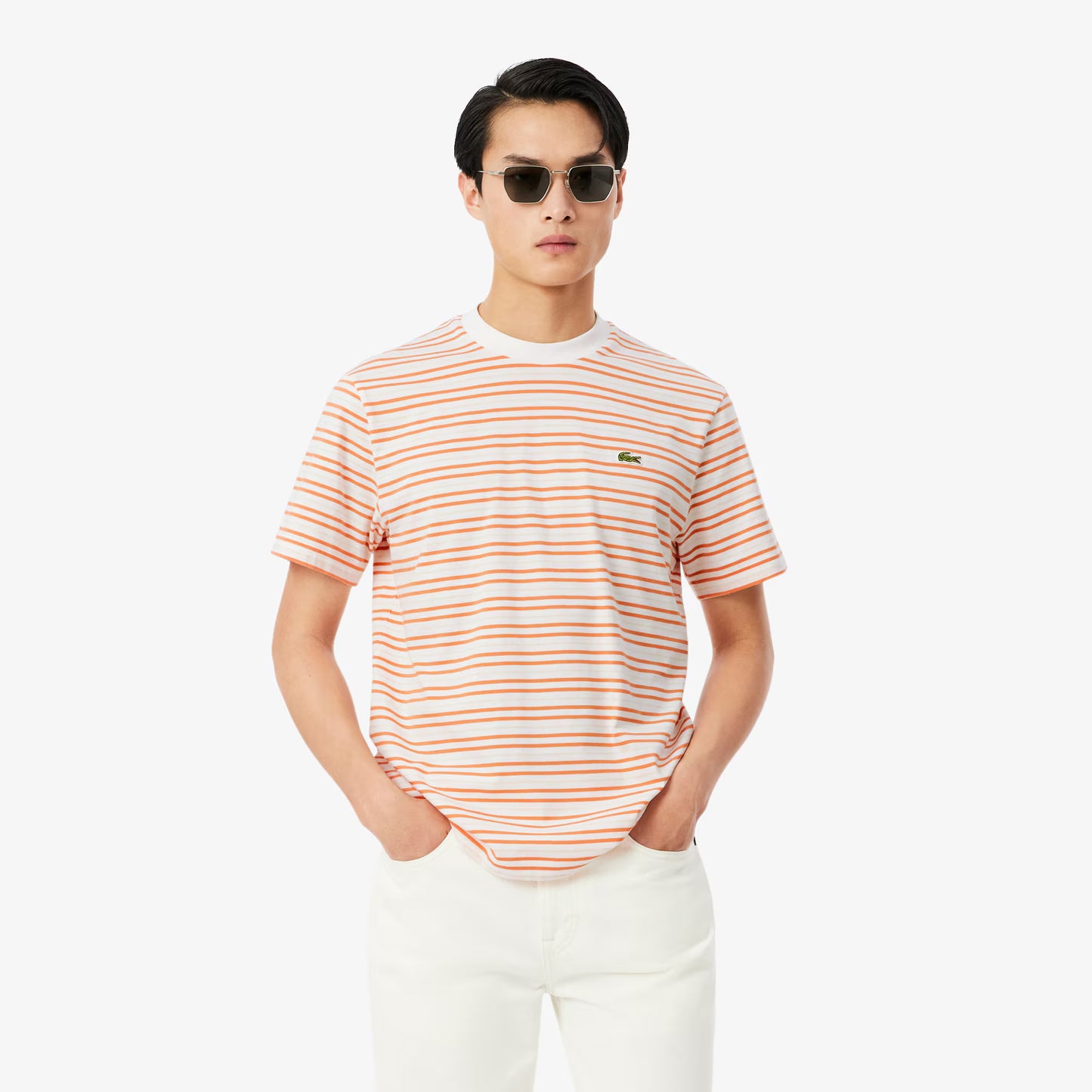 Gestreiftes Baumwoll-T-Shirt