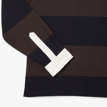 Relaxed Fit Striped Rugby Polo Shirt