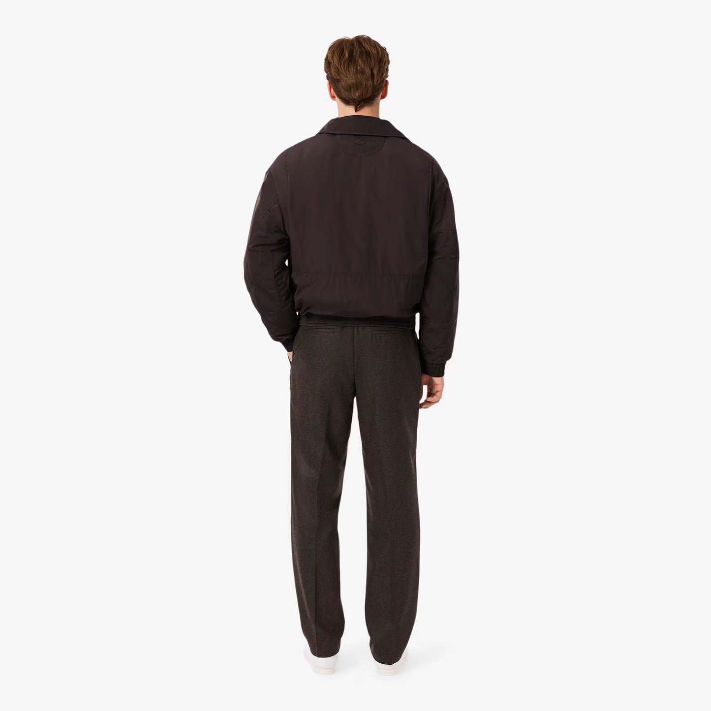 Gerade geschnittene Wollhose mit Chevron-Muster